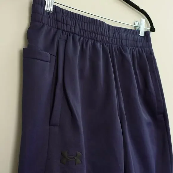 Under Armour Mens Armour Fleece Pants Elastic Waistband Hand Pockets Navy Size M - Picture 2 of 5